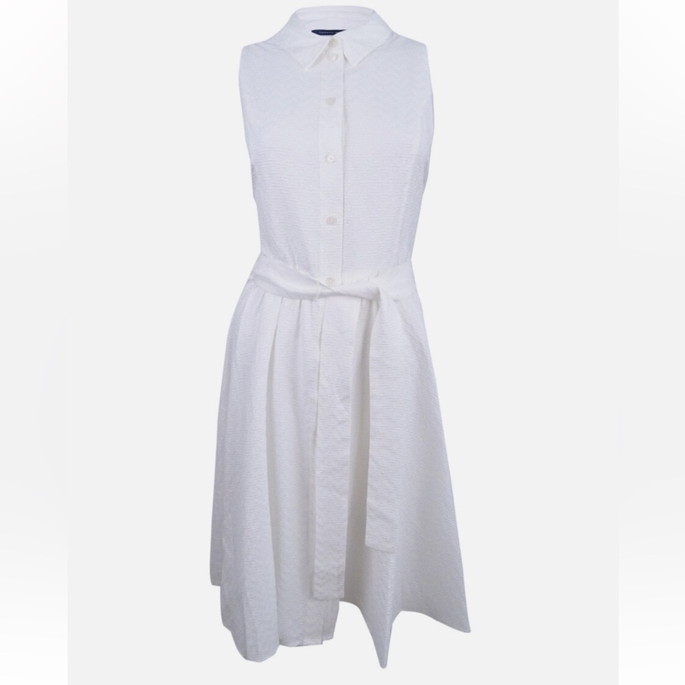 Tommy Hilfiger White Midi Dress with Belt